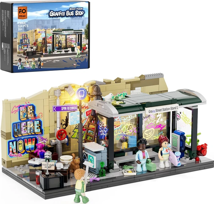 Lumibricks Graffiti-Bushaltestelle