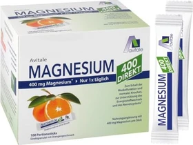 Avitale Magnesium 400 Direkt Pulver Portionsbeutel, 100 Stück
