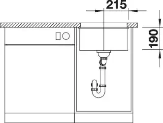 Blanco Subline 400-U Unterbau Becken mittig anthrazit