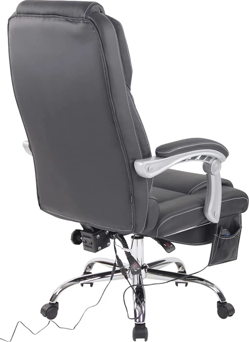 CLP Pacific Leder Bürostuhl mit Massagefunktion, schwarz