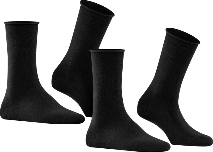 Falke Happy Socken schwarz, 2 Paare (Damen)