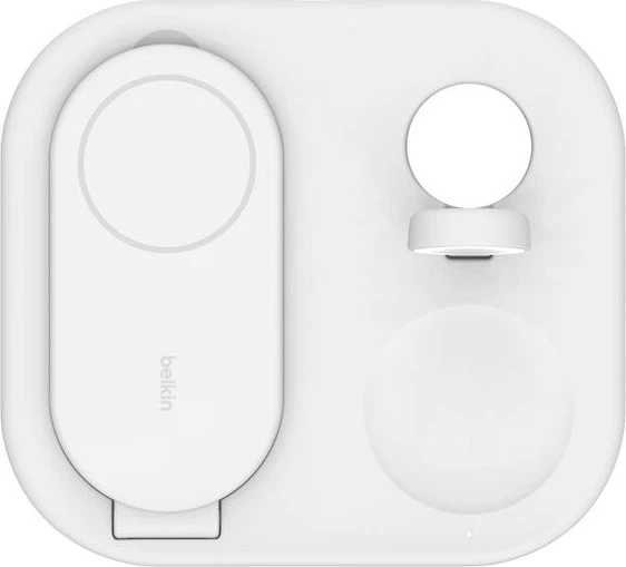 Belkin BoostCharge magnetische kabellose 3-in-1-Ladestation mit Qi2 (15W) weiß