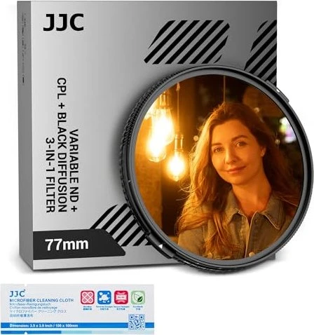 JJC 3in1 CPL + ND2-ND32 (1-5 stops) + Black Mist 1/4 Filter 77mm