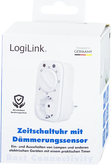 LogiLink analoger Zeitschalter mit Dämmerungssensor, IP20, weiß