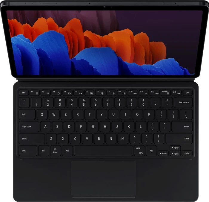 Samsung EJ-DT970 Book Cover Keyboard für Galaxy Tab S7+ / Tab S7 FE / Tab S8+, schwarz, DE