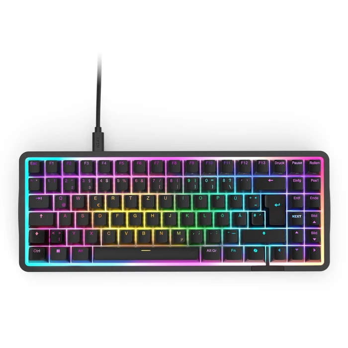NZXT Function Elite MiniTKL, matt schwarz, LEDs RGB, hot-swap, NZXT Magnetic, USB, DE