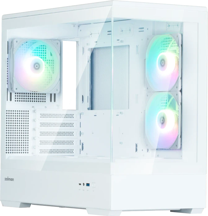 Zalman P30 [V2] White, weiß, Glasfenster