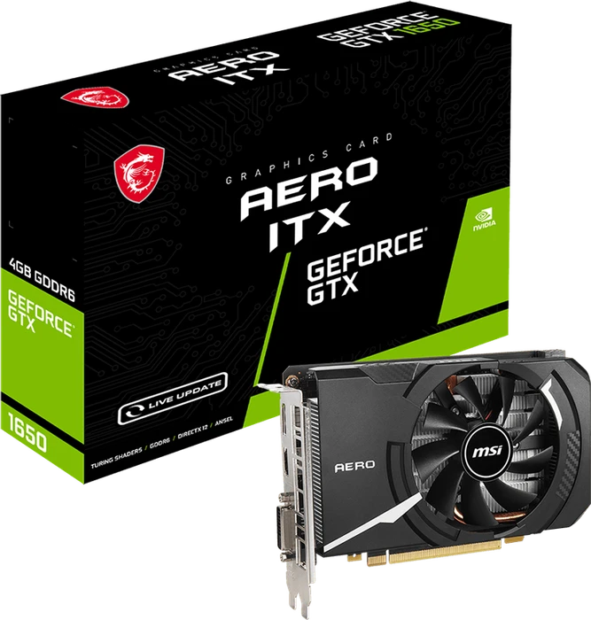 MSI GeForce GTX 1650 D6 Aero ITX V2, 4GB GDDR6, DVI, HDMI, DP