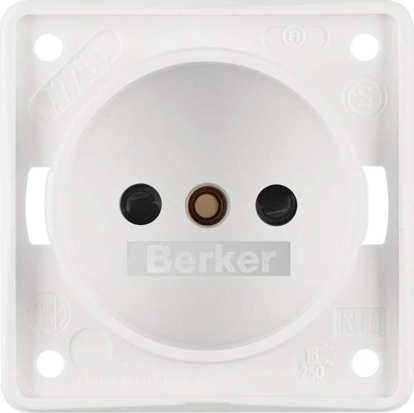 Berker Integro FLOW Steckdose ohne Schutzkontakt Niederlande, polarweiß matt