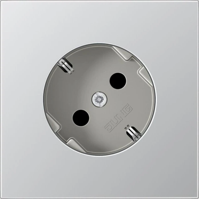 Jung Serie LS Steckdose Metallausführung 45° 16A 250V, aluminium
