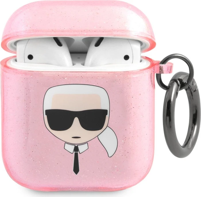 Karl Lagerfeld AirPods 1/2 Case Glitter rosa