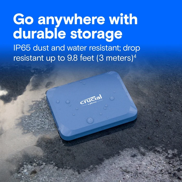Crucial X10 Portable SSD, blau, 2TB, USB-C 3.2