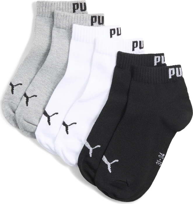 Puma Teenager Socken grau/weiß/schwarz, 3 Paare
