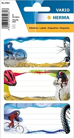 Herma Buchetiketten Mountain-Bike, 76x35mm, mehrfarbig, 3 Blatt (9 Etiketten)