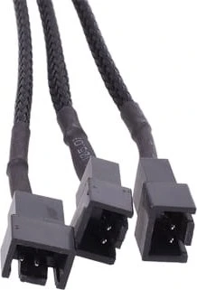Phobya Molex auf 3-Pin Adapter, sleeved, 30cm, schwarz