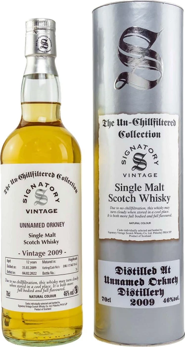 Signatory Vintage The Un-Chillfitlered Collection Unnamed Orkney 2009 700ml
