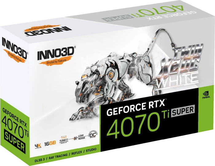 INNO3D GeForce RTX 4070 Ti SUPER Twin X2 OC White, 16GB GDDR6X, HDMI, 3x DP