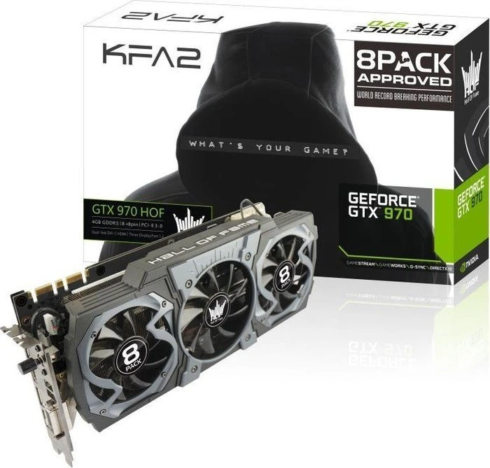 KFA2 GeForce GTX 970 Hall Of Fame 8Pack Edition, 4GB GDDR5, DVI, HDMI, 3x DP