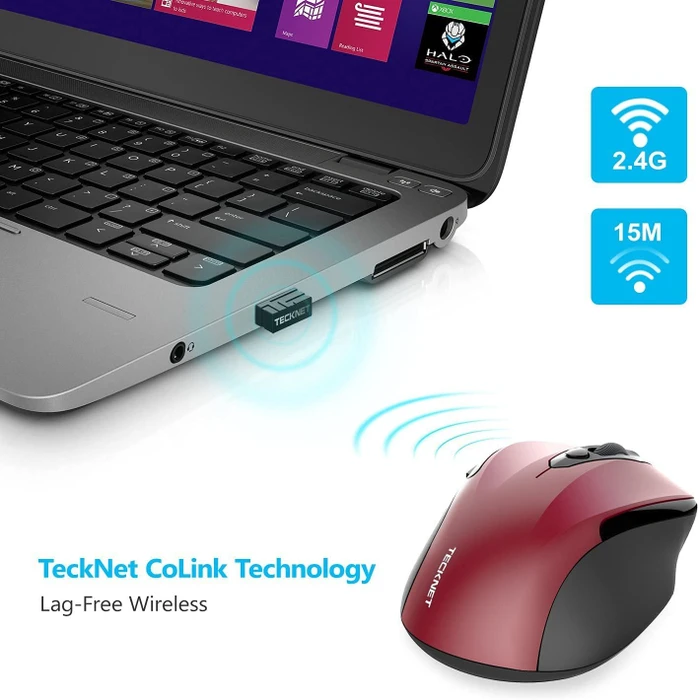 TeckNet Pro 2.4G Wireless, rot, USB