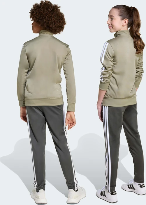 adidas Seasonal Essentials Tiberio 3-Streifen Tricot Trainingsanzug silver pebble/grey six/metal grey/white (Junior)