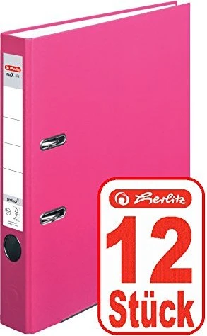 Herlitz maX.file protect Ordner 2-Ring, 50mm, A4, schwarz, 5er-Pack