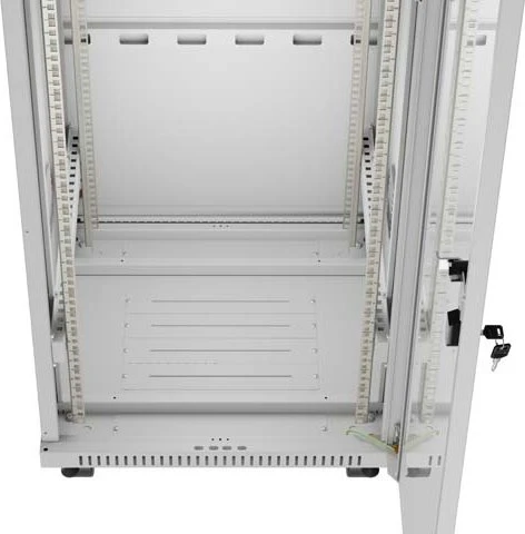 Lanberg 19" Rackschrank 42HE, LCD, freistehend, Flat Pack, V2, Glastür, IP20, RAL 7035, 600mm tief