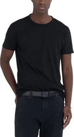 Replay Baumwolle Rundhals T-Shirt kurzarm schwarz (Herren)