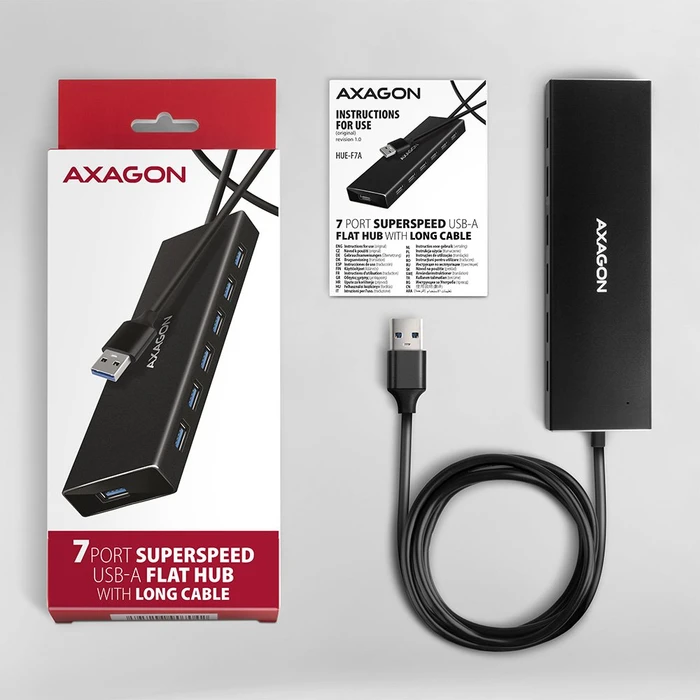 Axagon USB-Hub, 7x USB-A 3.0, USB-A 3.0 [Stecker]