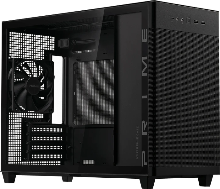 ASUS Prime AP201 Tempered Glass, schwarz, Glasfenster