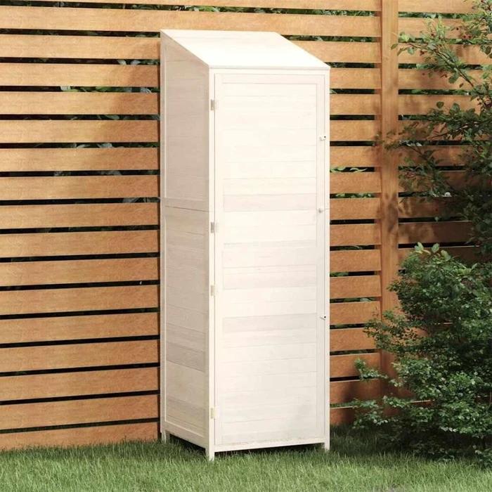 vidaXL Massivholz Geräteschrank 55x174cm weiß