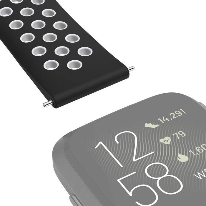 Hama Ersatzarmband Sport für Fitbit Versa 2 grau/schwarz