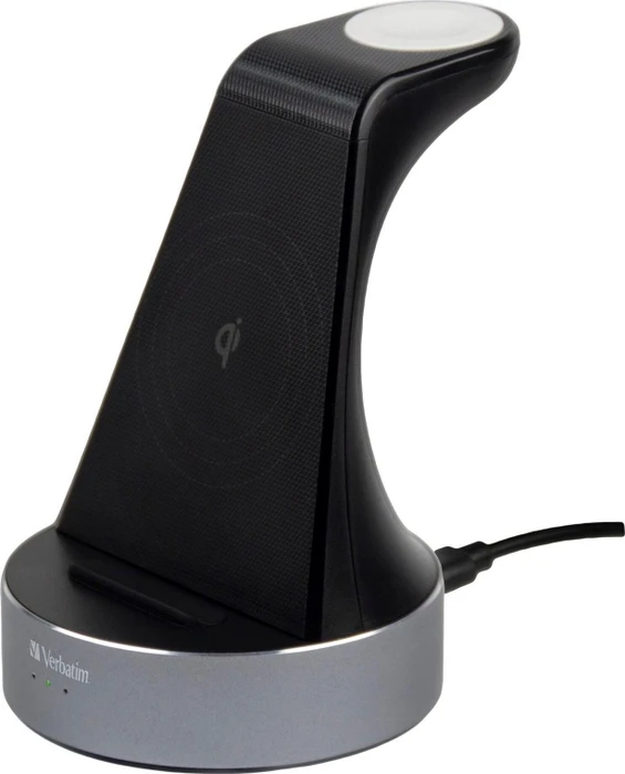 Verbatim 2-in-1 Charging Stand WCS-01 schwarz/silber