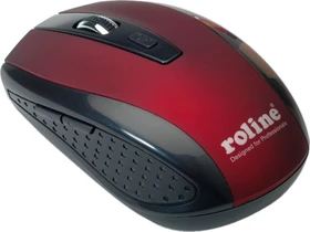 Roline / Secomp optische Maus kabellos schwarz/rot, USB (18.01.1087)