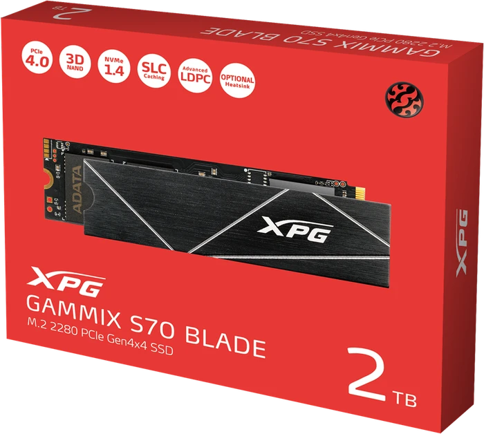 ADATA XPG Gammix S70 Blade 2048GB, M.2 2280 / M-Key / PCIe 4.0 x4, Kühlkörper