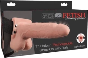 Pipedream Fetish Fantasy Rechargeable Umschnall-Dildo 7" Hollow hautfarbe/hell