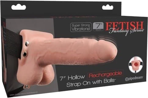 Pipedream Fetish Fantasy Rechargeable Umschnall-Dildo 7" Hollow hautfarbe/hell