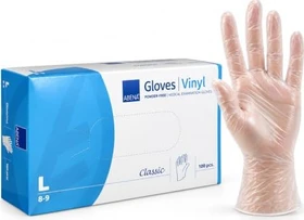 Abena Vinyl Einweghandschuhe L transparent, 100 Stück