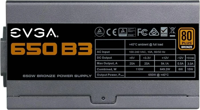 EVGA B3 650 650W, ATX 2.4