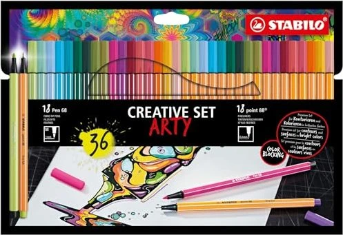 STABILO Pen 68/point 88 ARTY sortiert, 36er-Set, Kunststoffetui