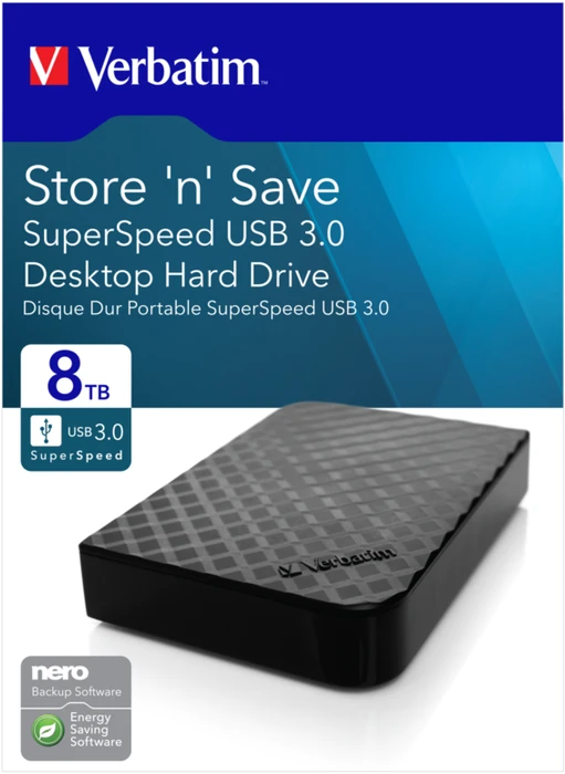 Verbatim Store 'n' Save Gen.2, 8TB, USB 3.0 Micro-B