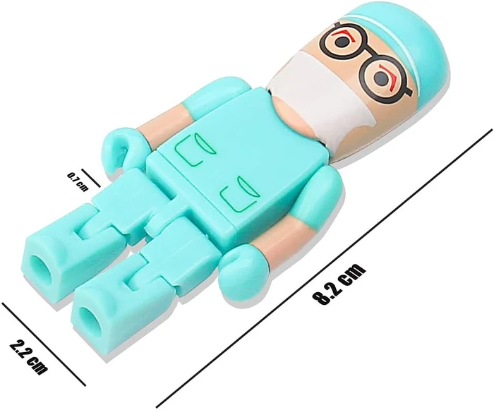 Diverse USB-Sticks Cartoon Arzt mit Mundschutz 32GB grün, USB-A, USB 2.0