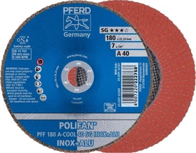 Pferd PFF 180 A-COOL 40 SG INOX+ALU POLIFAN Fächerschleifscheibe K40, 180x22.23mm, 10 Stück