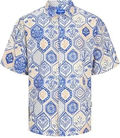 Jack & Jones Wide Fit Hemd kurzarm dazzling blue (Herren)
