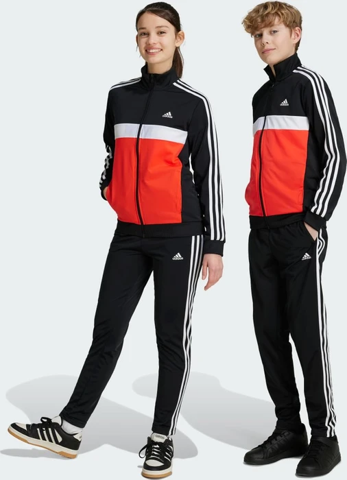 adidas Essentials 3-Streifen Tiberio Trainingsanzug black/bright red/white (Junior)