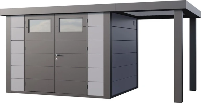 Telluria Classico 3024 Gerätehaus inkl. Anbau 1.68m rechts hellgrau