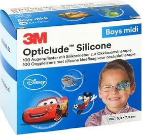 3M Opticlude Silicone Disney Boys midi,   100 Stück