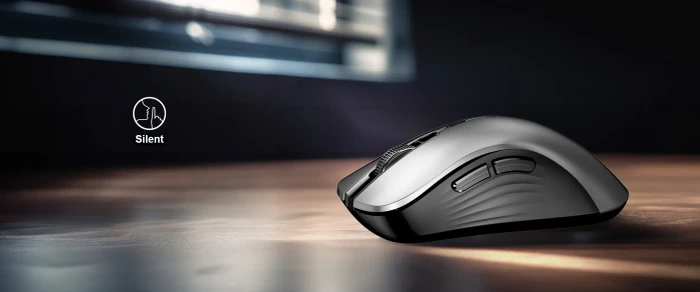 Genius Ergo 8100S AI Wireless Ergonomic Silent Mouse Silver Grey, USB