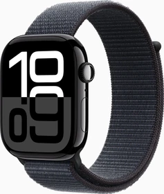Apple Watch Series 10 (GPS + Cellular) 46mm Aluminium diamantschwarz mit Sport Loop Tinte