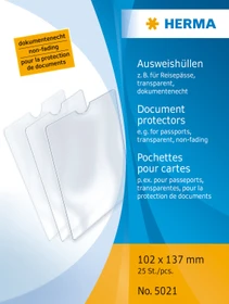 Herma Ausweishülle 102x137mm für Reisepässe, Sonderformat, transparent, 25er-Pack