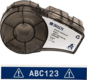 Brady All Weather Vinyl Beschriftungsband, 12.7mm, weiß/blau